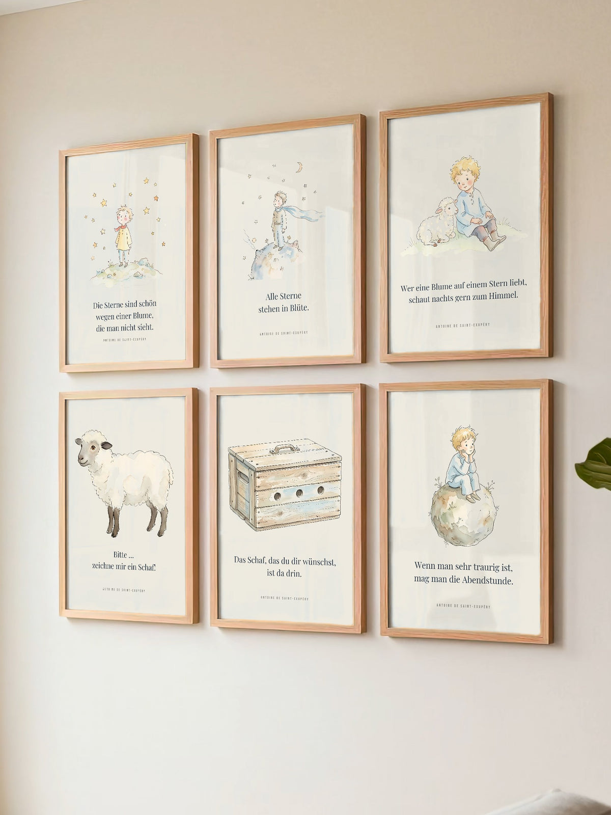 Kleiner Prinz 6er-Set – Sterne & Schaf