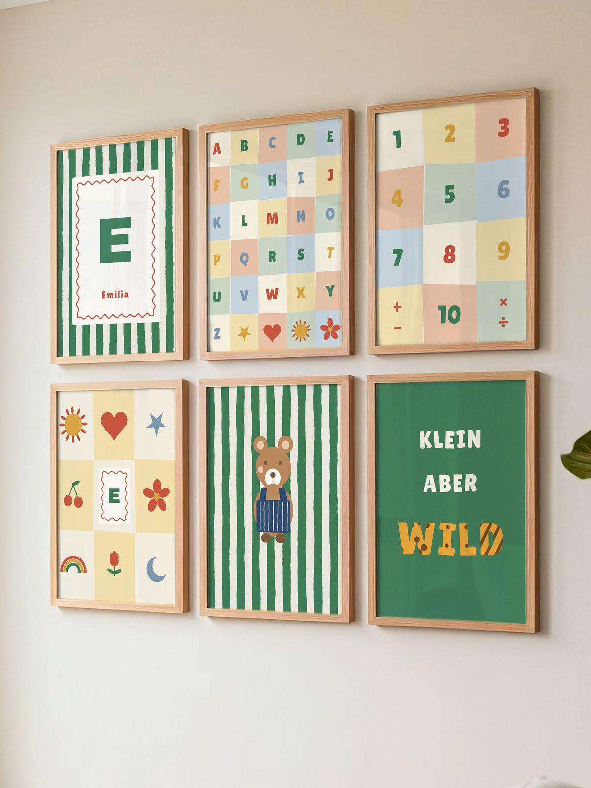 Namensposter 6er-Set „ABC & Bär“