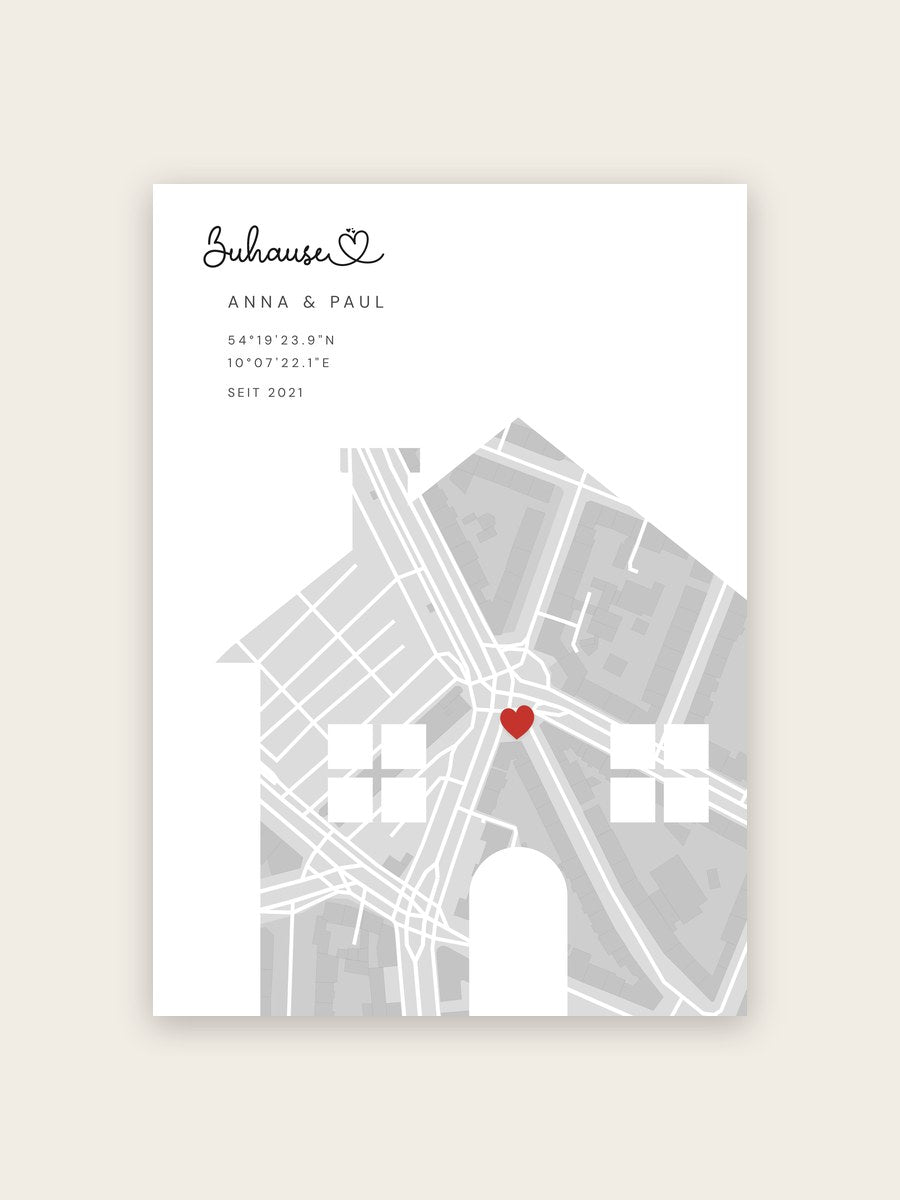 Karten-Poster „Zuhause“