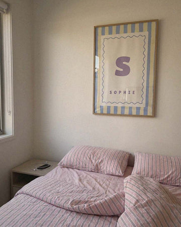 Beispielfoto: Namensposter 6er-Set „Pastell & Welle“
