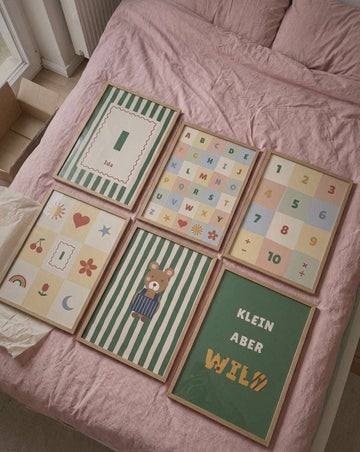 Beispielfoto: Namensposter 6er-Set „ABC & Bär“