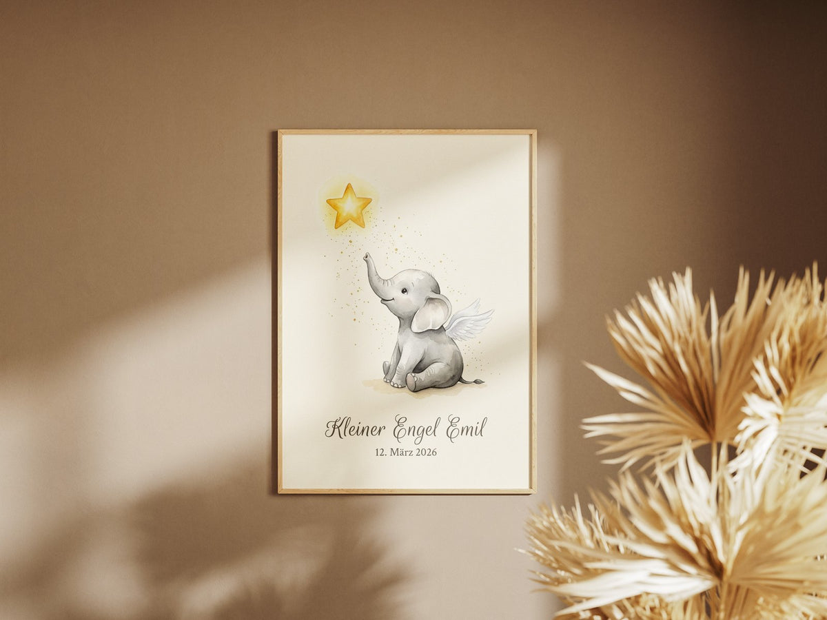 Sternenkind – Engel-Elefant an der Wand – Walleria