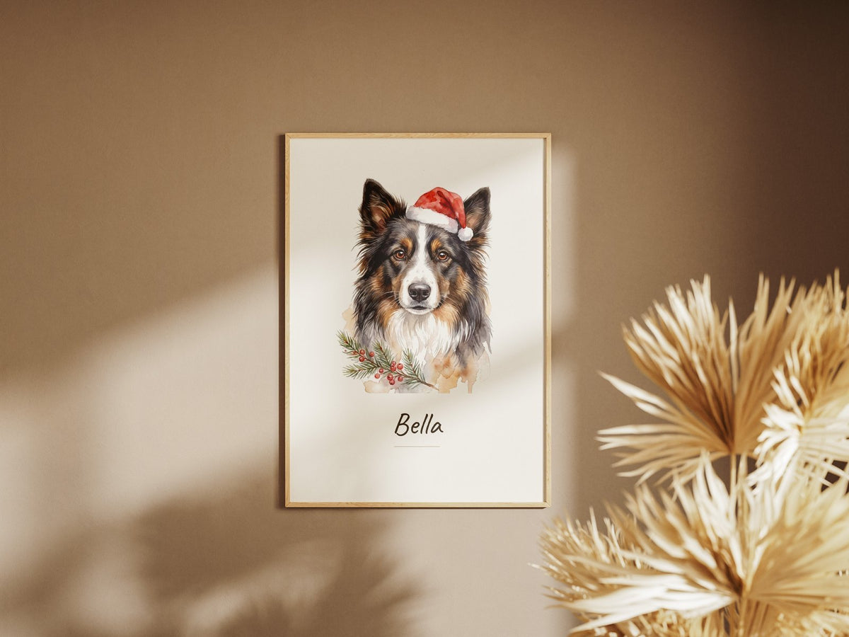 Haustier-Weihnachtsporträt vom Foto an der Wand – Walleria
