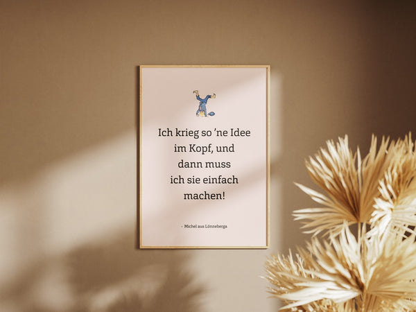 Michel – Idee im Kopf an der Wand – Walleria