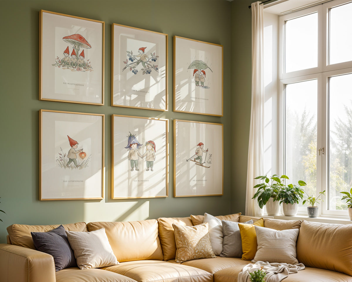 Elsa Beskow – Wichtel 6er-Set – Poster-Motiv