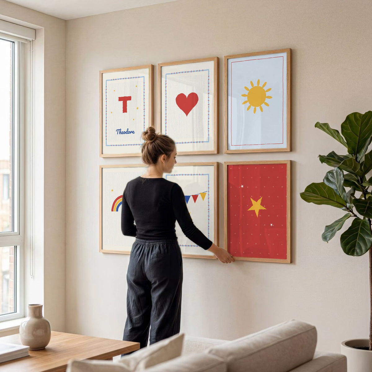 Namensposter 6er-Set „Pinselstrich“ – Poster-Motiv