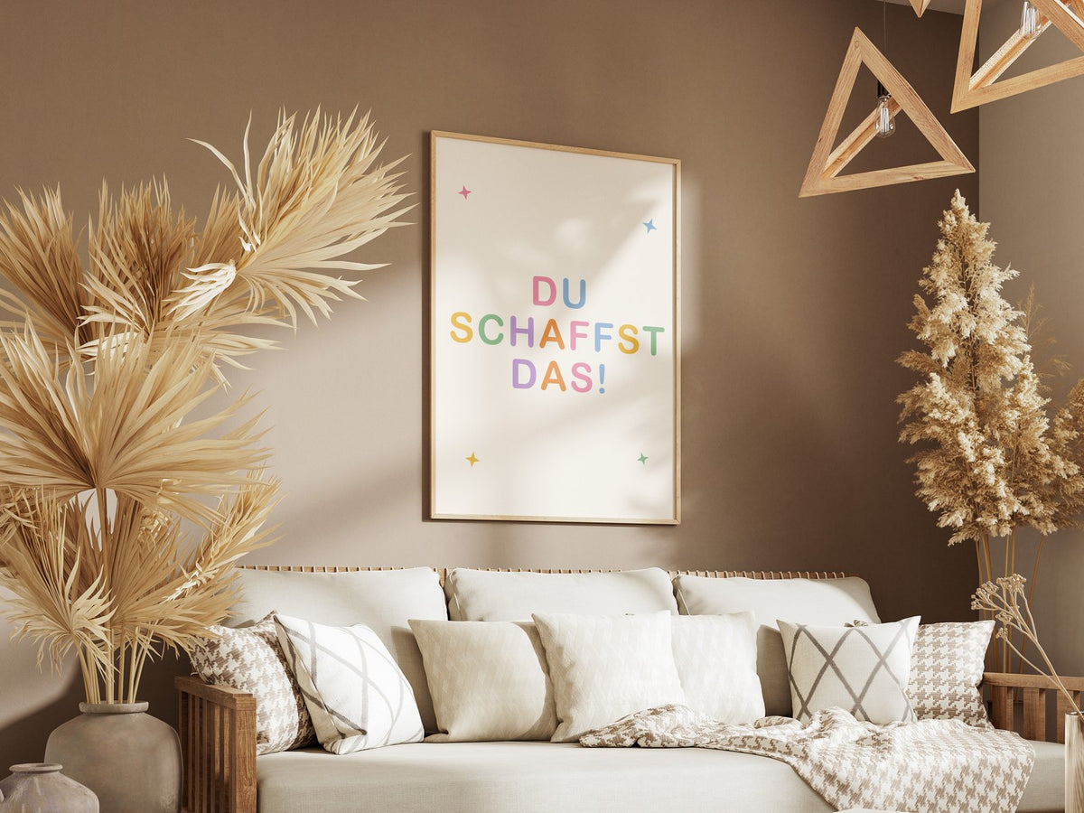 Du schaffst das – gerahmtes Poster an der Wand
