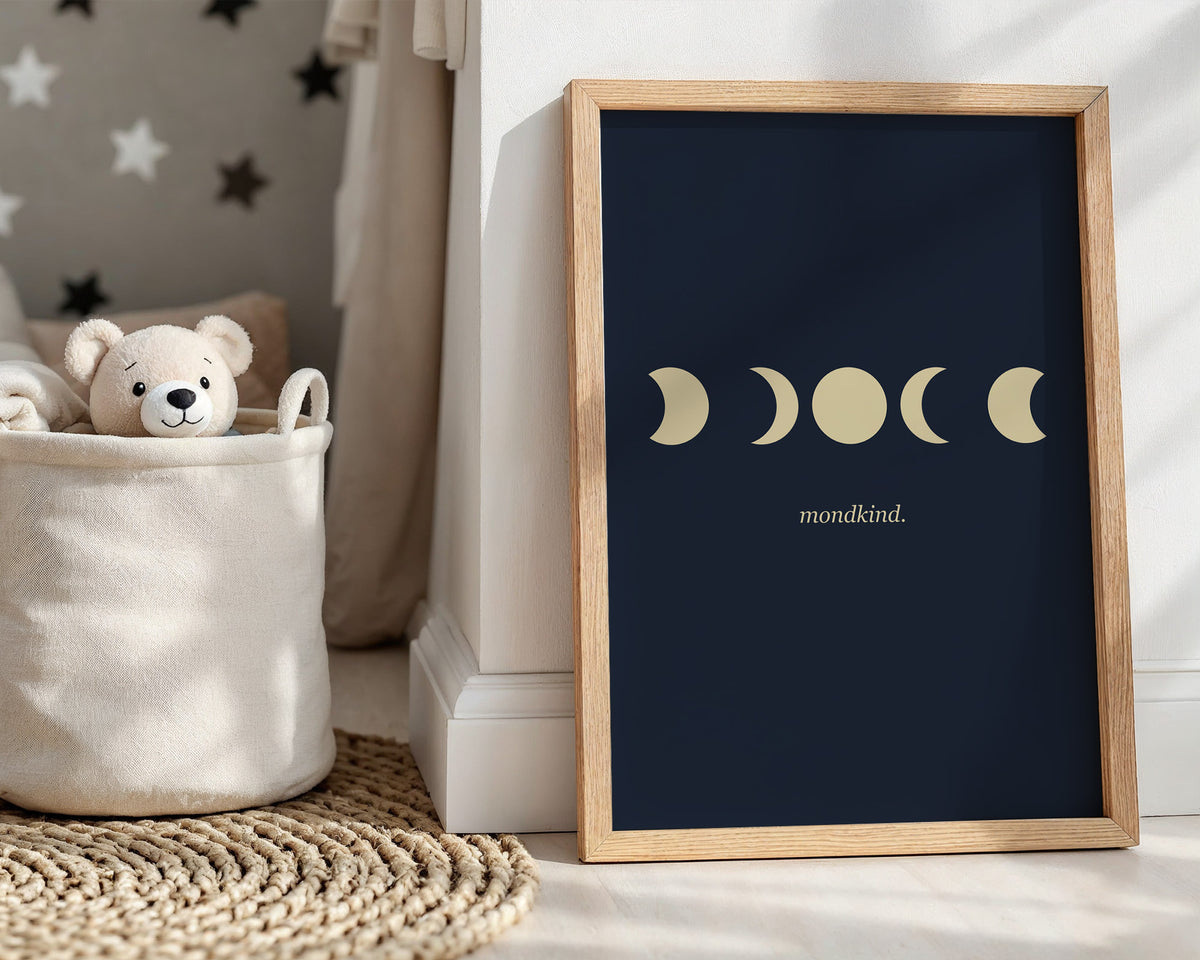 Mondkind Mondphasen – Poster im Kinderzimmer