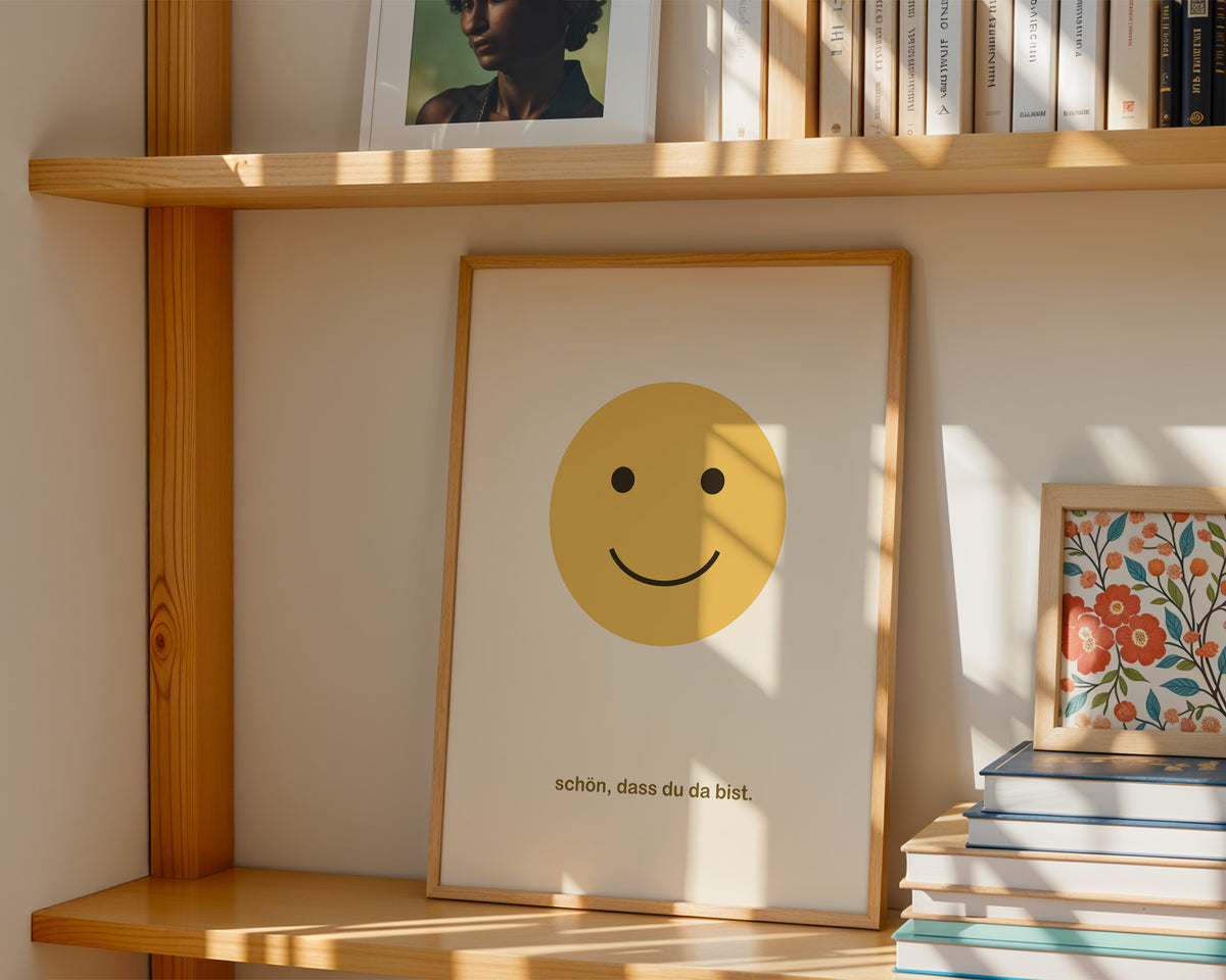 Smiley – gerahmtes Poster an der Wand