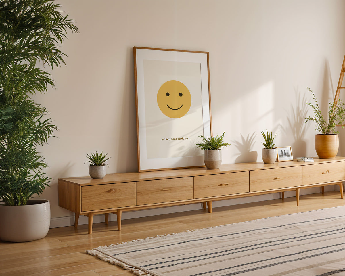 Smiley – gerahmtes Poster an der Wand