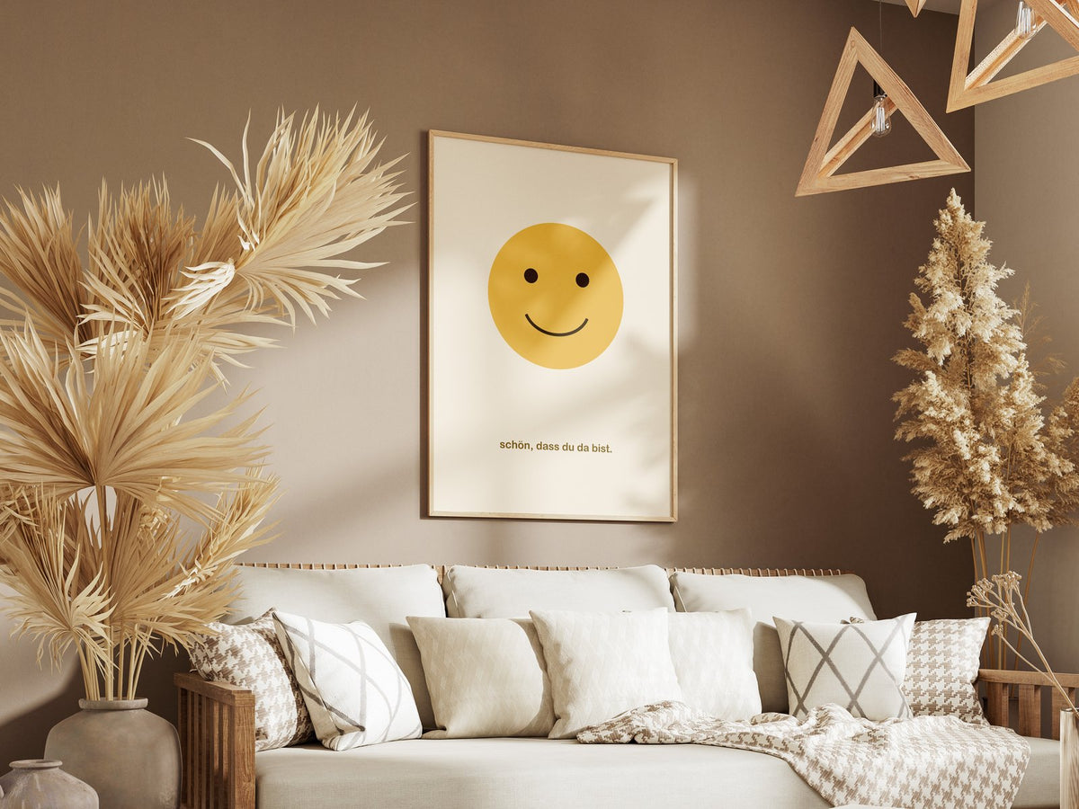 Smiley – gerahmtes Poster an der Wand