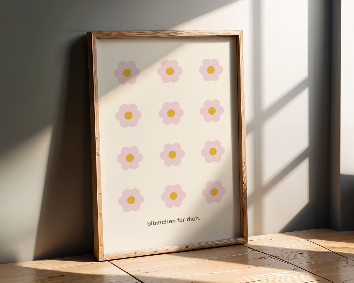 Blümchen für dich – gerahmtes Poster an der Wand