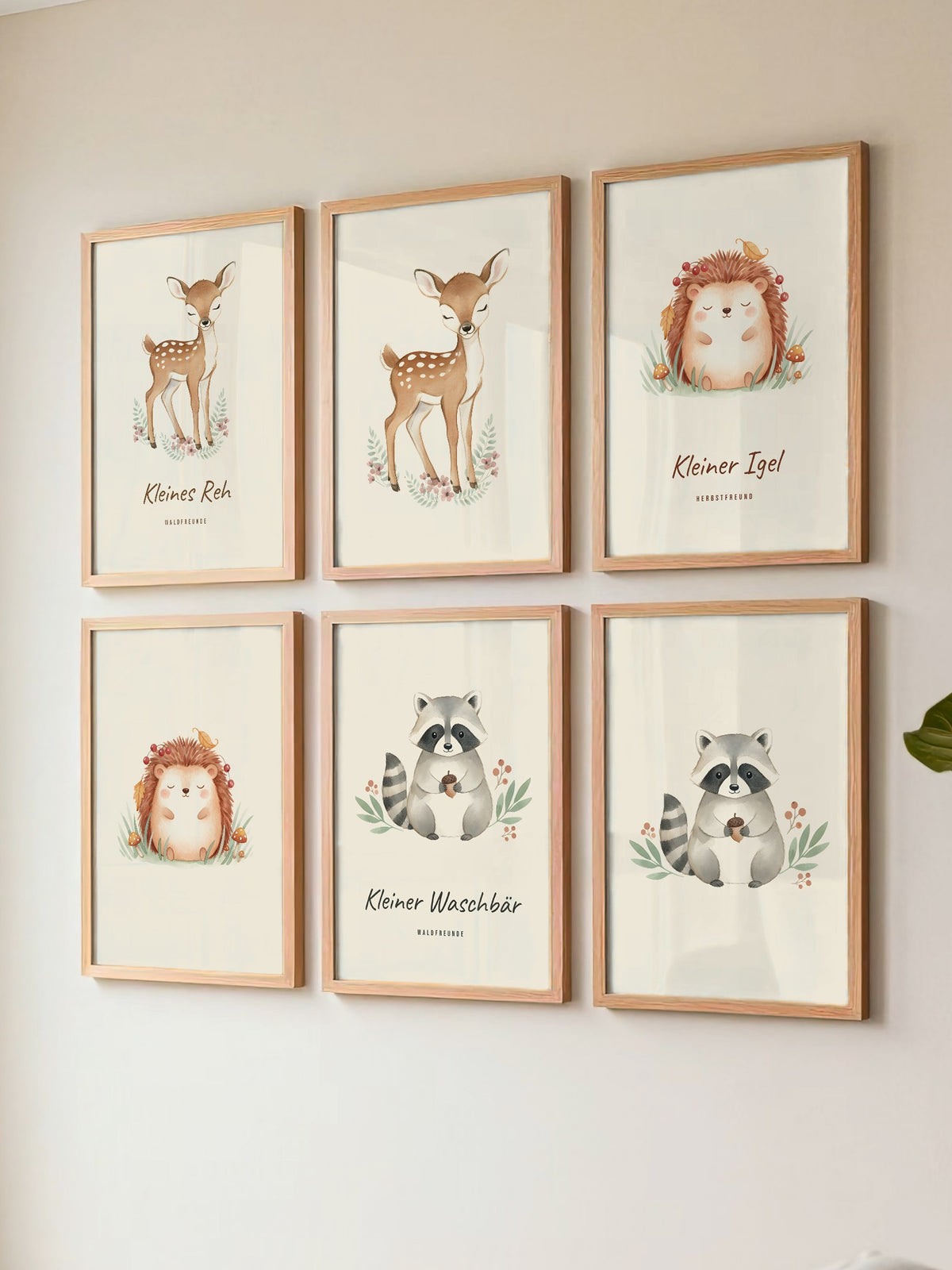 Waldtiere 6er-Set – Poster-Motiv