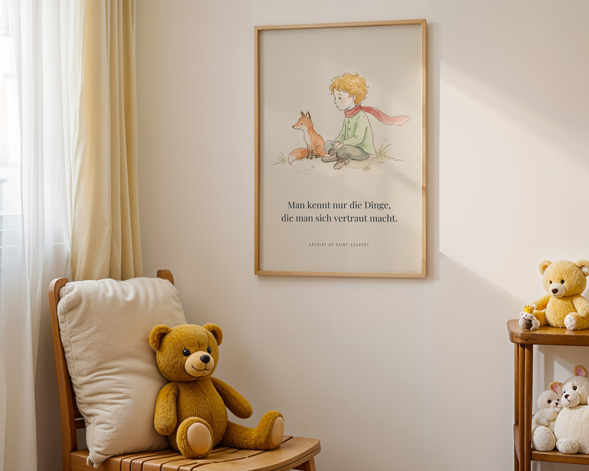 Poster Kinderzimmer Junge und Fuchs – Poster im Kinderzimmer