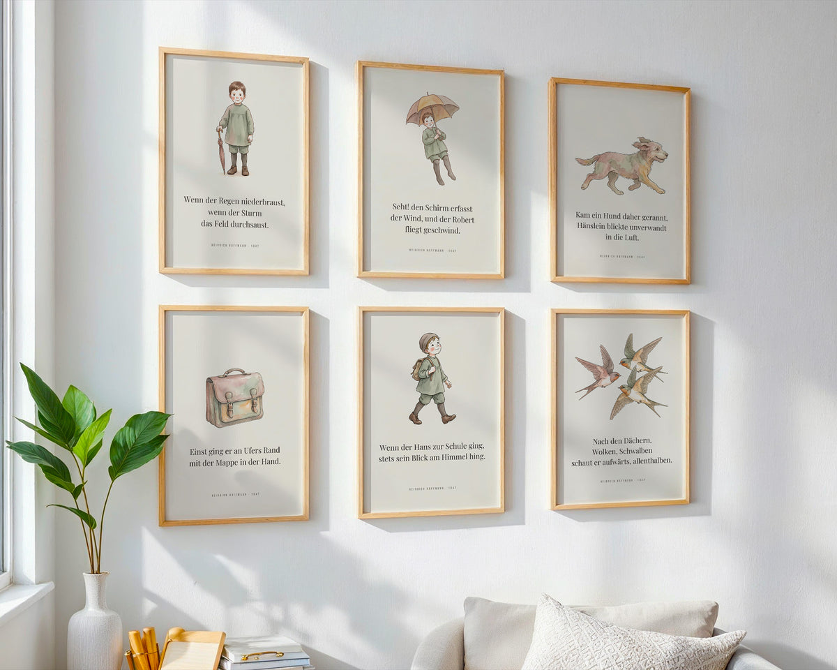 Struwwelpeter 6er-Set – Hans und Robert – Poster-Motiv