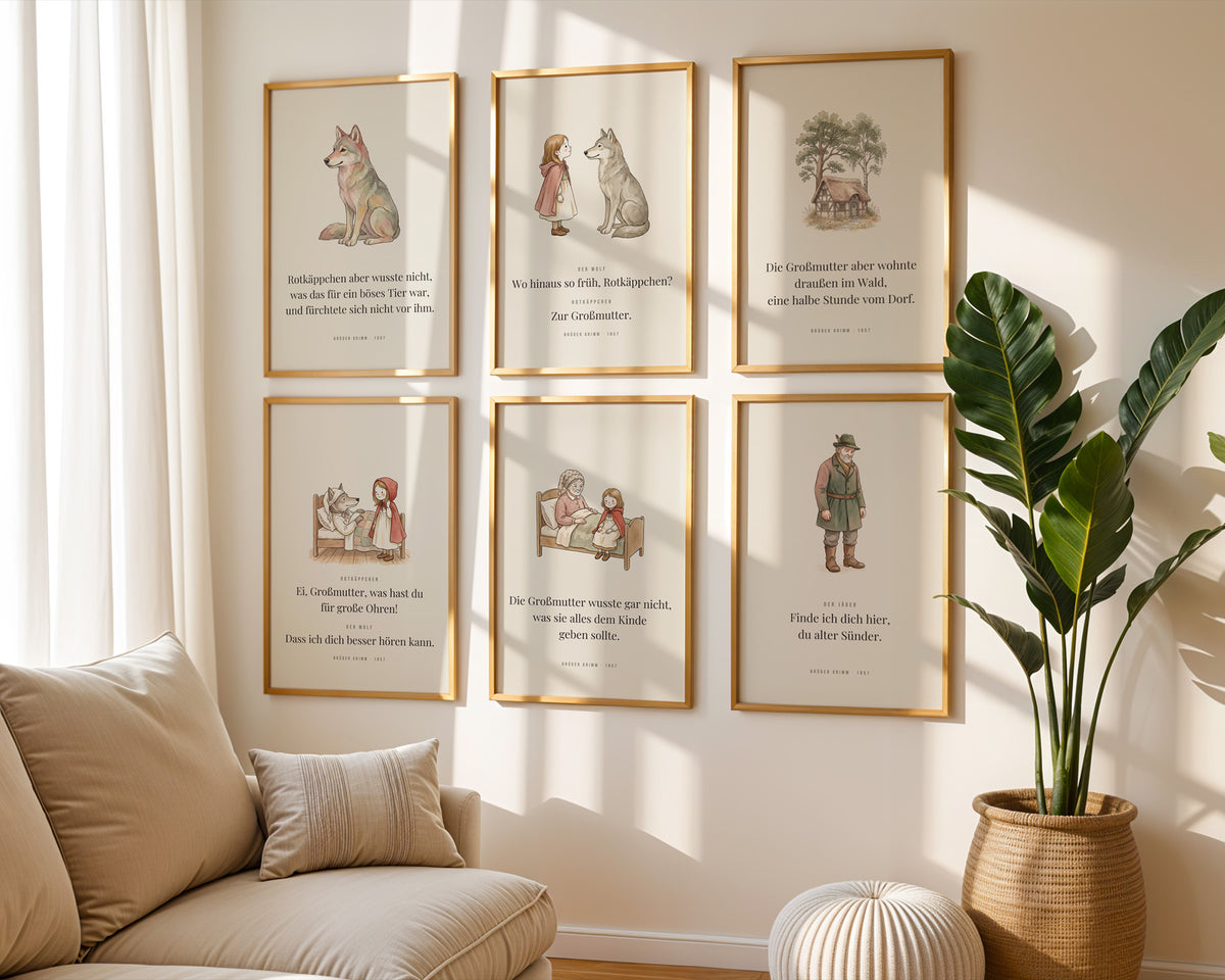 Rotkäppchen 6er-Set – Der Wolf – Poster-Motiv