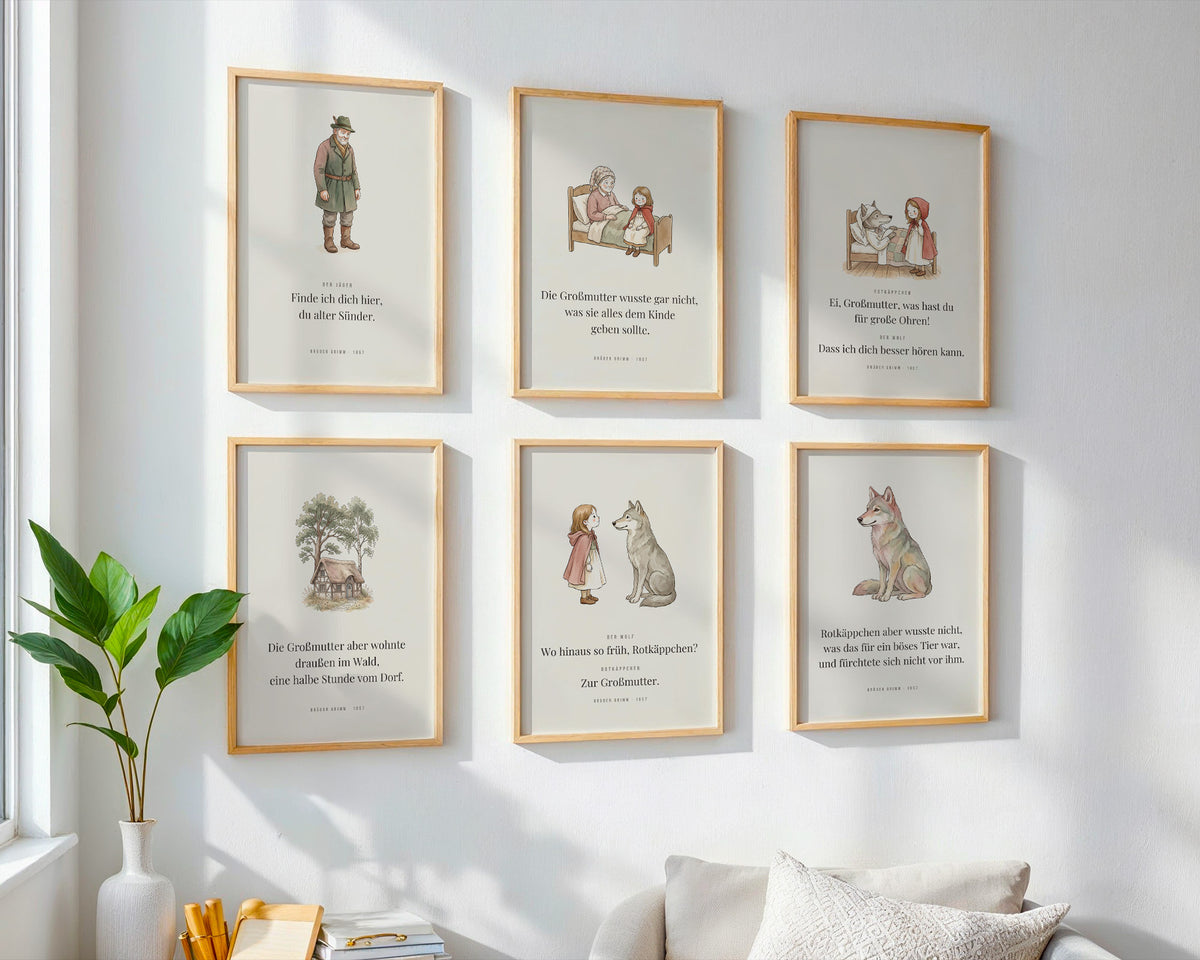 Rotkäppchen 6er-Set – Der Wolf – Poster-Motiv