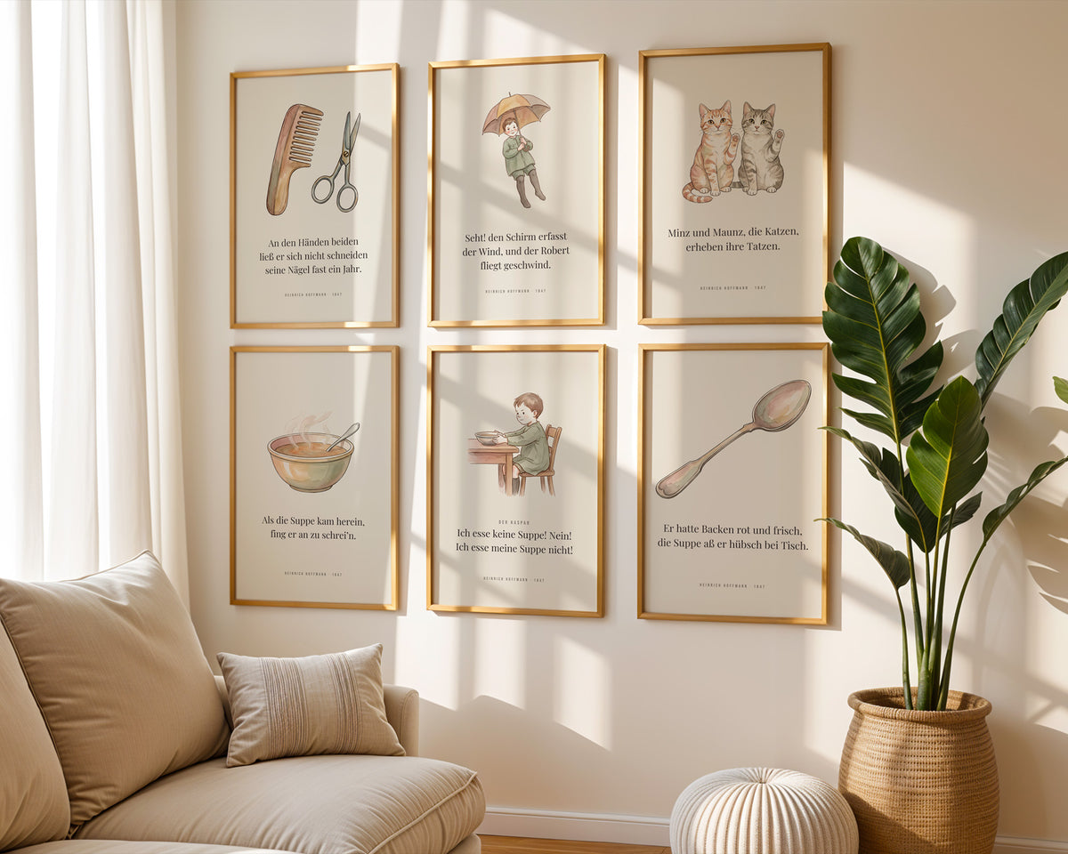 Struwwelpeter 6er-Set – Poster-Motiv
