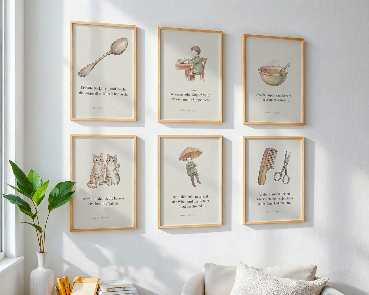 Struwwelpeter 6er-Set – Poster-Motiv
