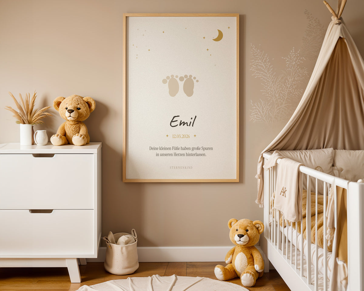 Sternenkind – Kleine Füße – Poster im Kinderzimmer