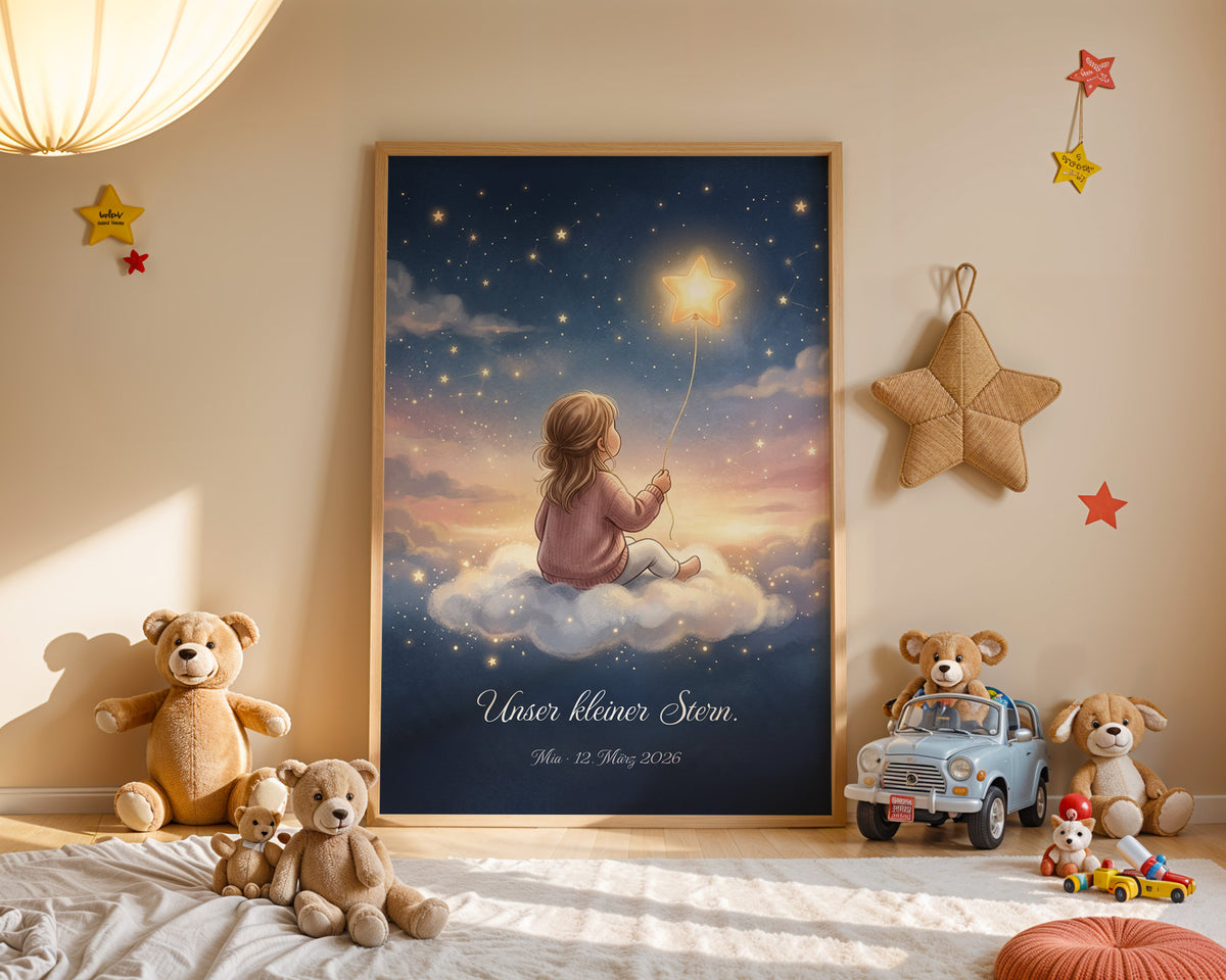 Sternenkind – Sternballon – Poster im Kinderzimmer