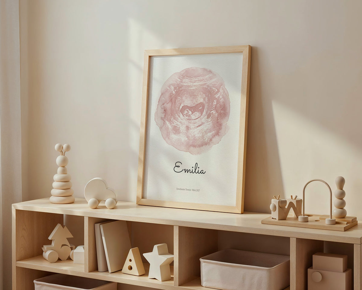 Ultraschallbild – Zarter Farbklecks – Poster im Kinderzimmer