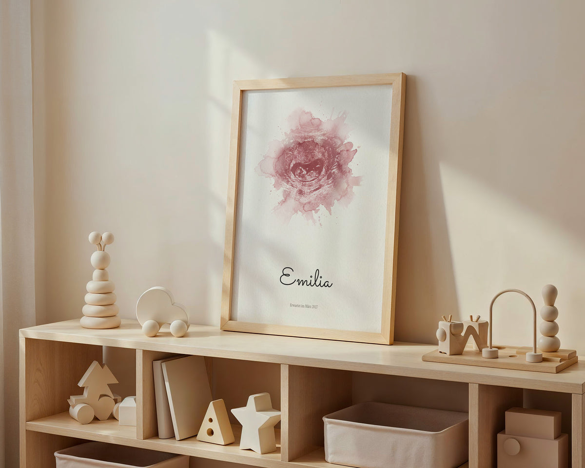 Ultraschallbild – Farb Splash – Poster im Kinderzimmer