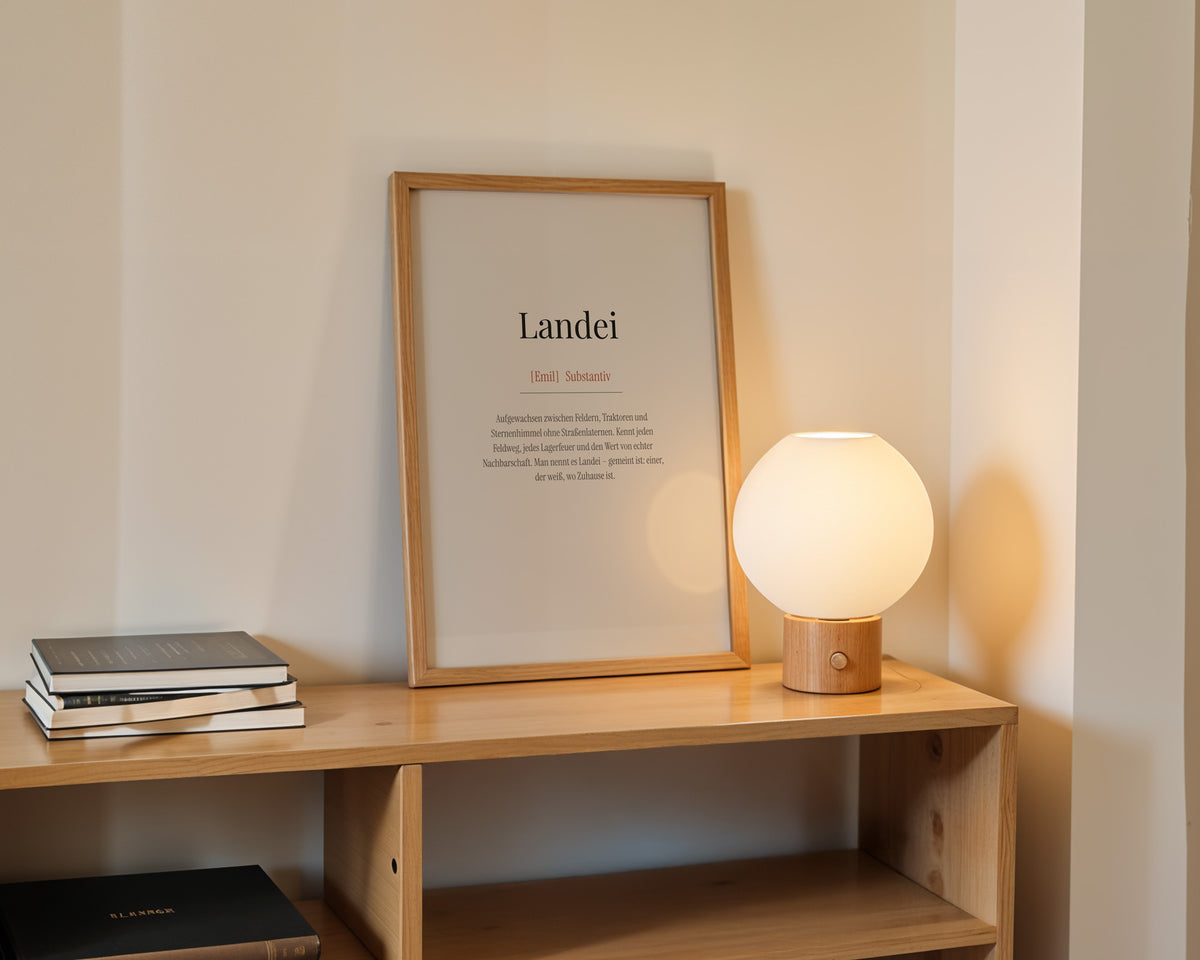 Landei (Definition) – gerahmtes Poster an der Wand