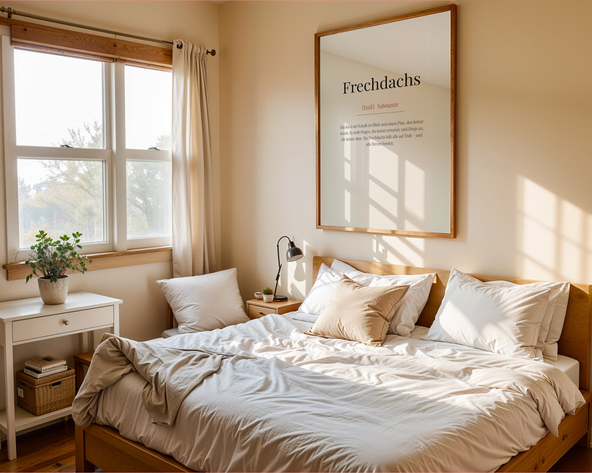 Frechdachs (Definition) – Poster im Schlafzimmer