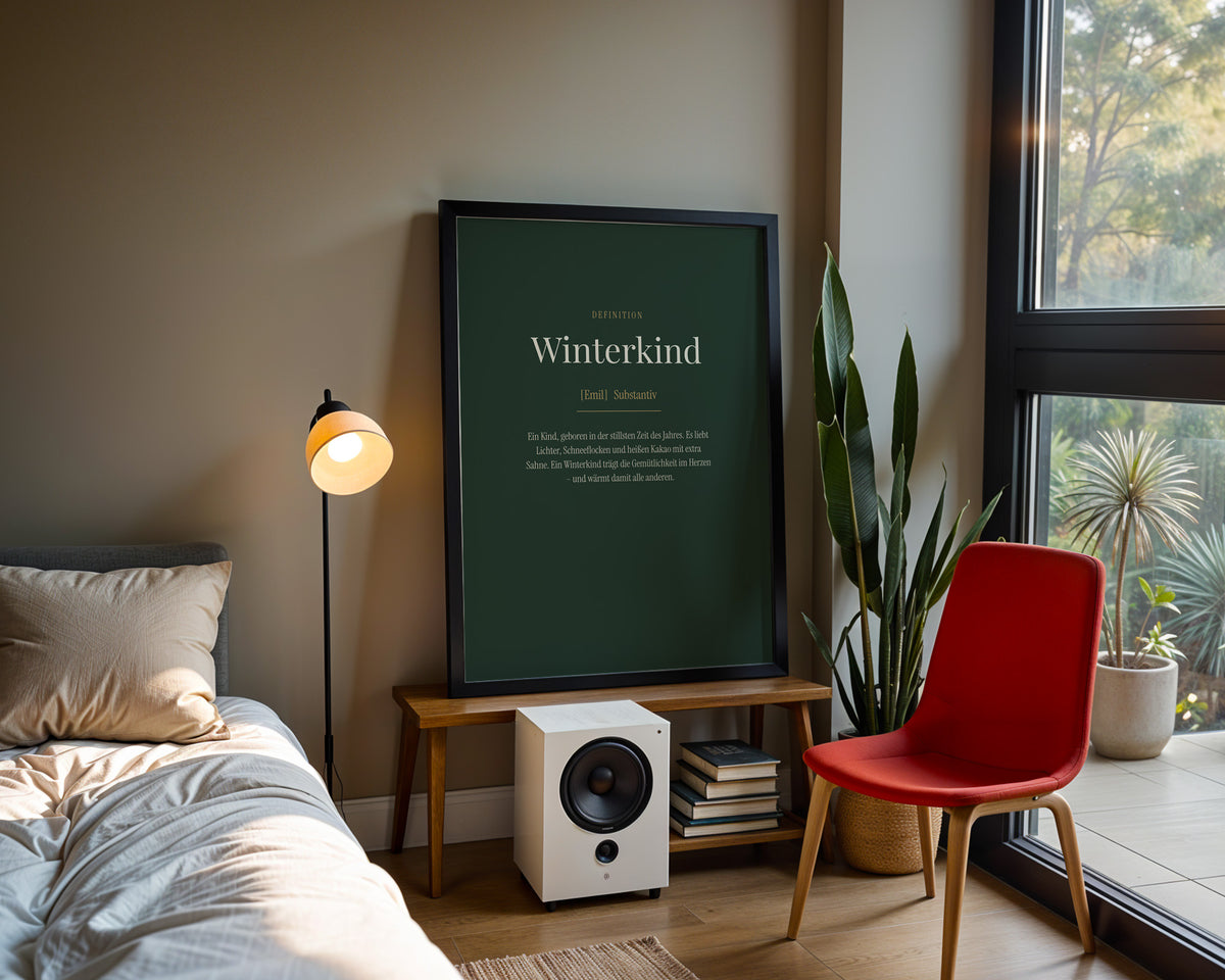 Winterkind (Definition) – Poster im Schlafzimmer