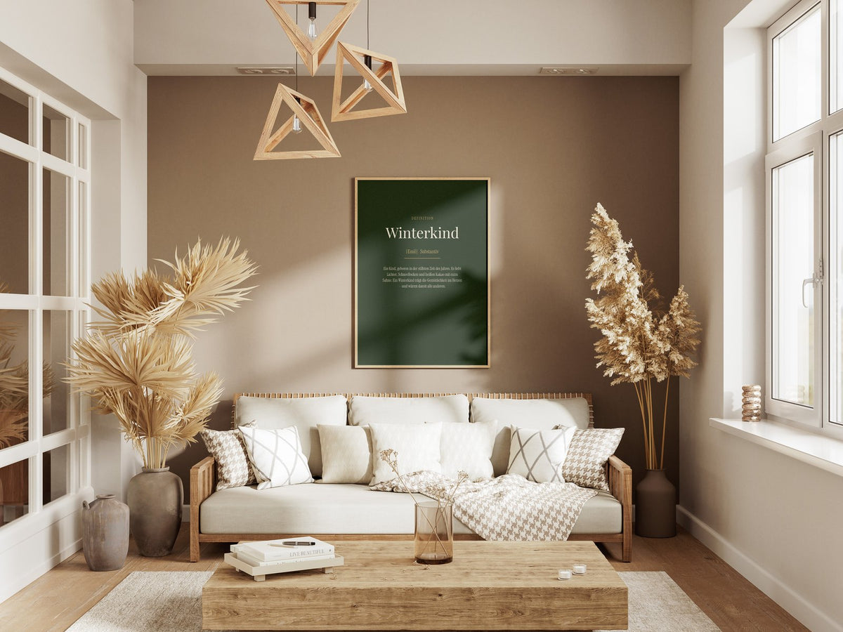 Winterkind (Definition) – gerahmtes Poster an der Wand