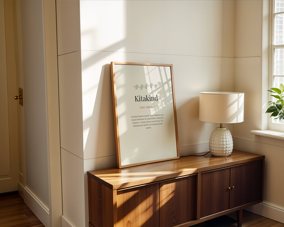 Kitakind (Definition) – gerahmtes Poster an der Wand