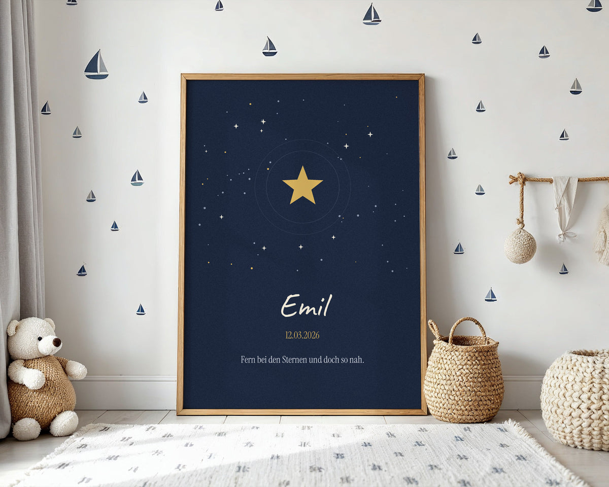 Sternenkind – Nachthimmel – Poster im Kinderzimmer