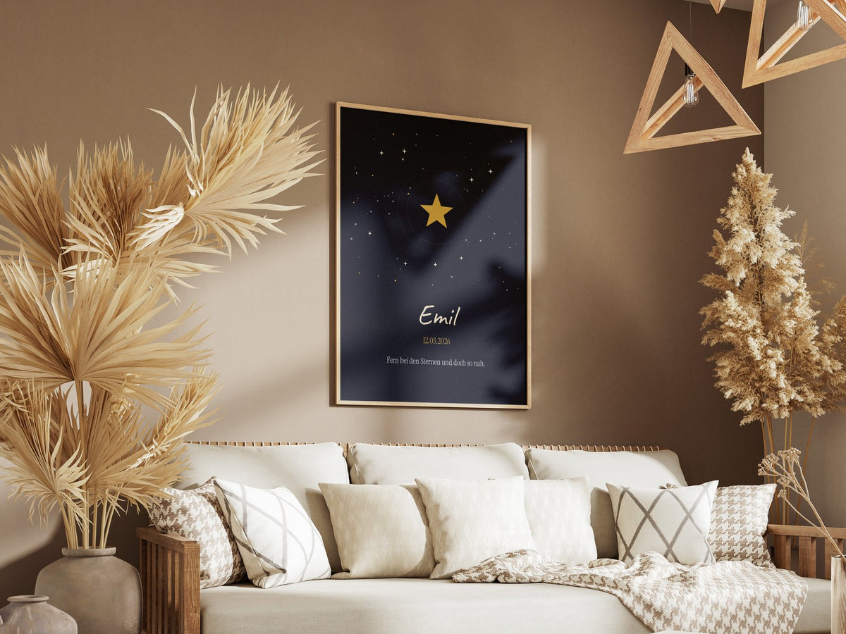 Sternenkind – Nachthimmel – gerahmtes Poster an der Wand