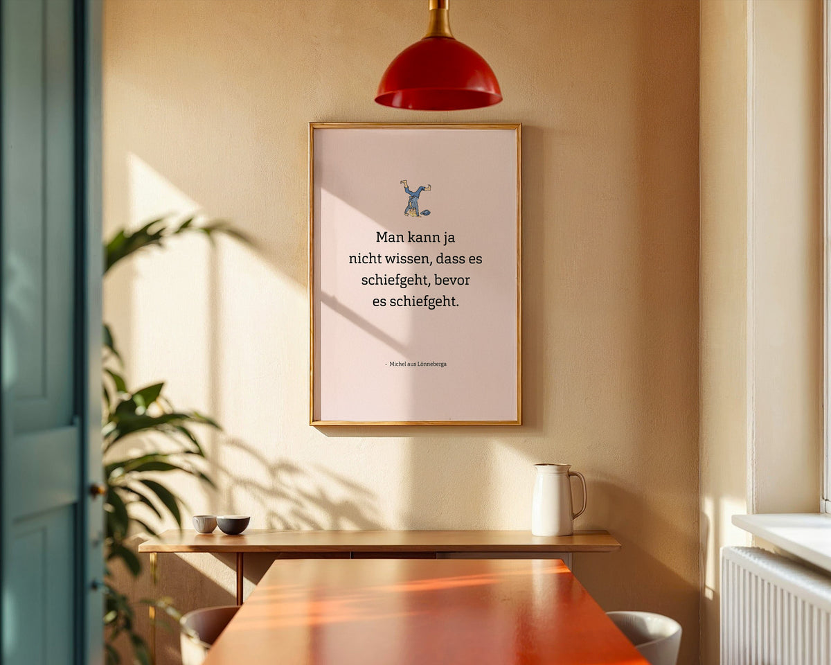 Emil of Lönneberga – „Bevor es schiefgeht“ (Before it goes wrong) – framed poster on the wall