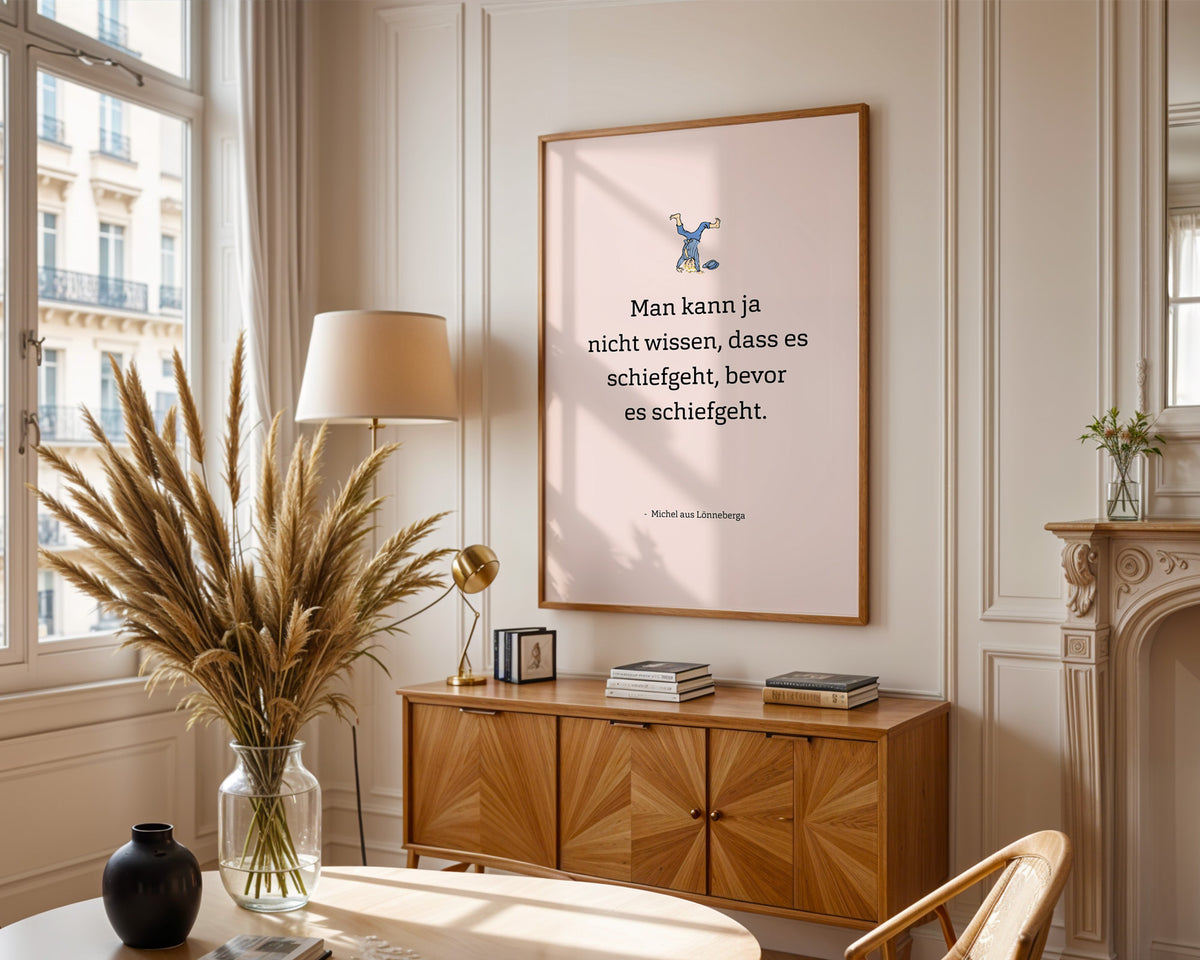 Emil of Lönneberga – „Bevor es schiefgeht“ (Before it goes wrong) – framed poster on the wall