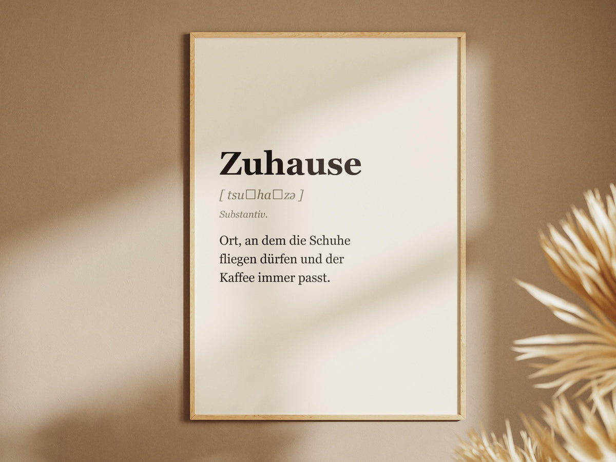 Zuhause Definition Poster – Poster-Motiv