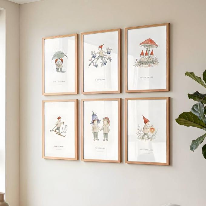Elsa Beskow – Wichtel 6er-Set – Poster-Motiv
