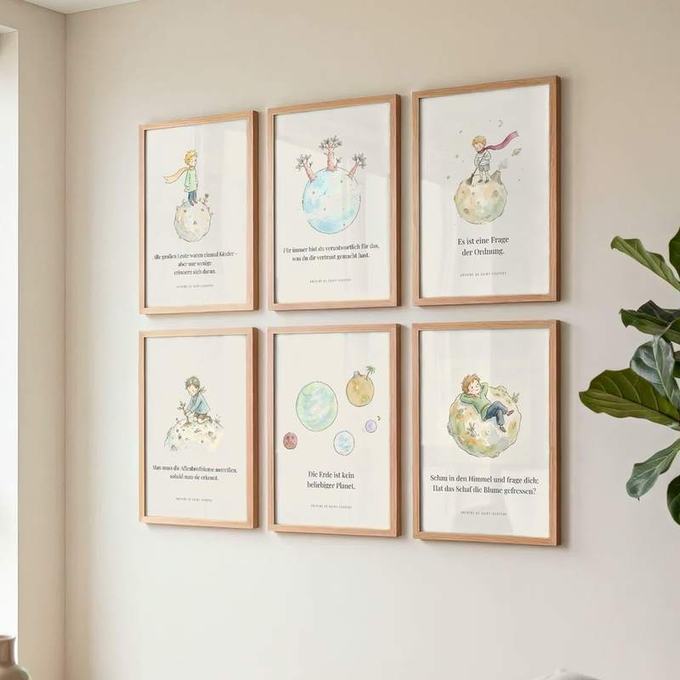 Kleiner Prinz 6er-Set – Kleiner Planet – inspiriert von Der kleine Prinz