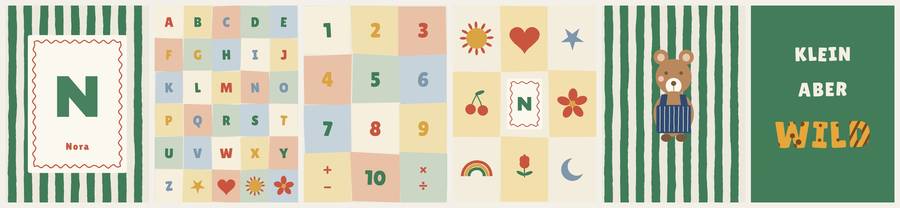 Namensposter 6er-Set „ABC & Bär“ – Poster-Motiv