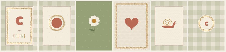 Namensposter 6er-Set „Salbei“ – Poster-Motiv
