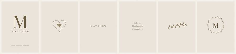 Namensposter 6er-Set „Schlicht Beige“ – Poster-Motiv