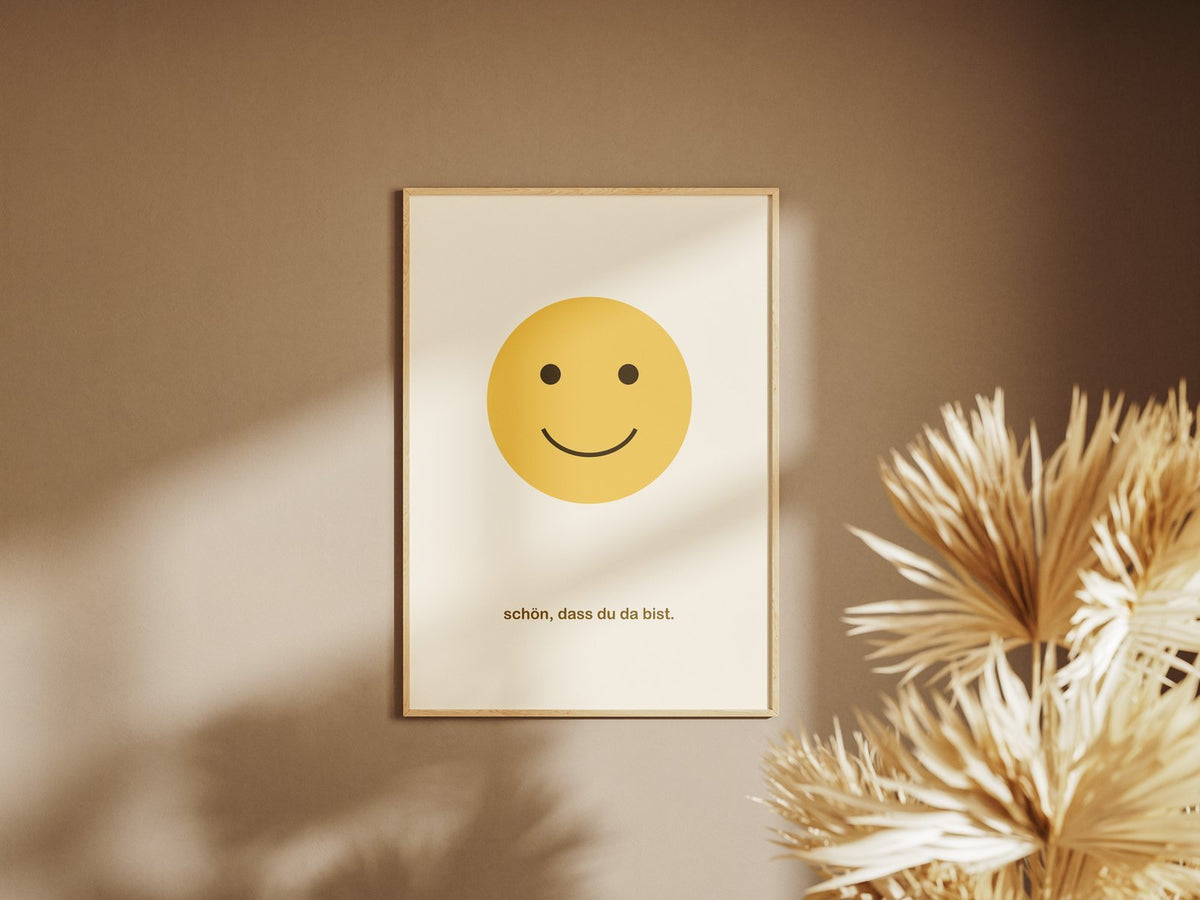 Smiley – gerahmtes Poster an der Wand