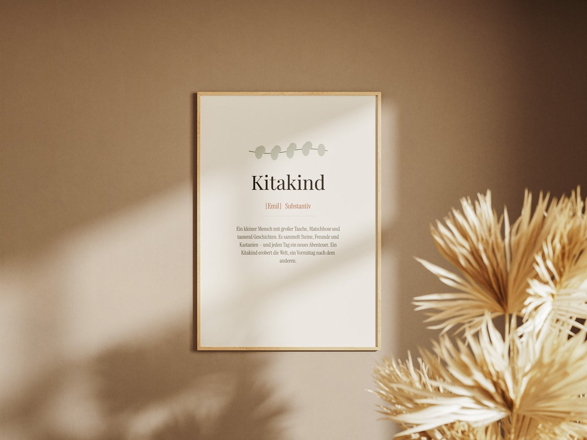 Kitakind (Definition) – gerahmtes Poster an der Wand