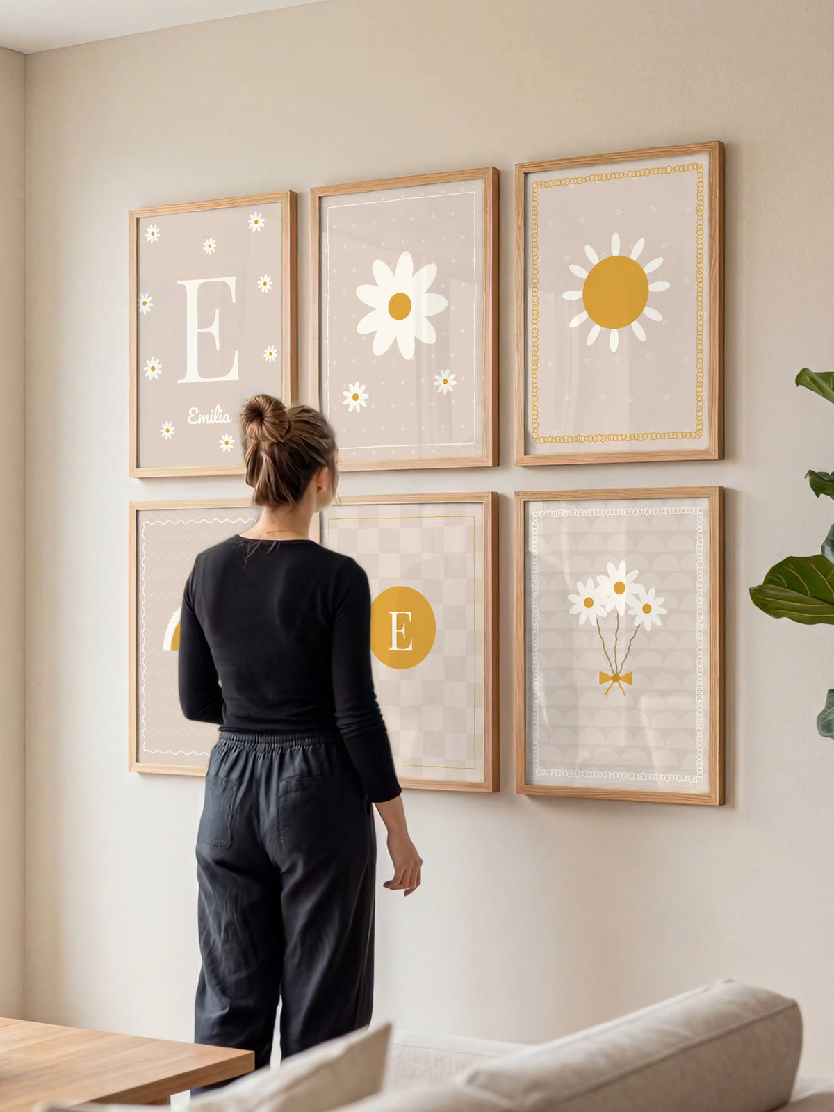 Namensposter 6er-Set „Margeriten“ – Poster-Motiv