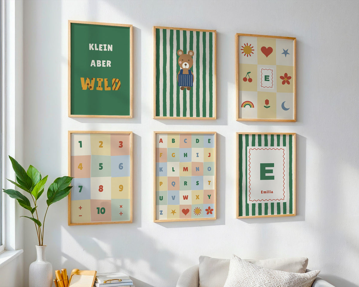 Namensposter 6er-Set „ABC & Bär“ – Poster-Motiv