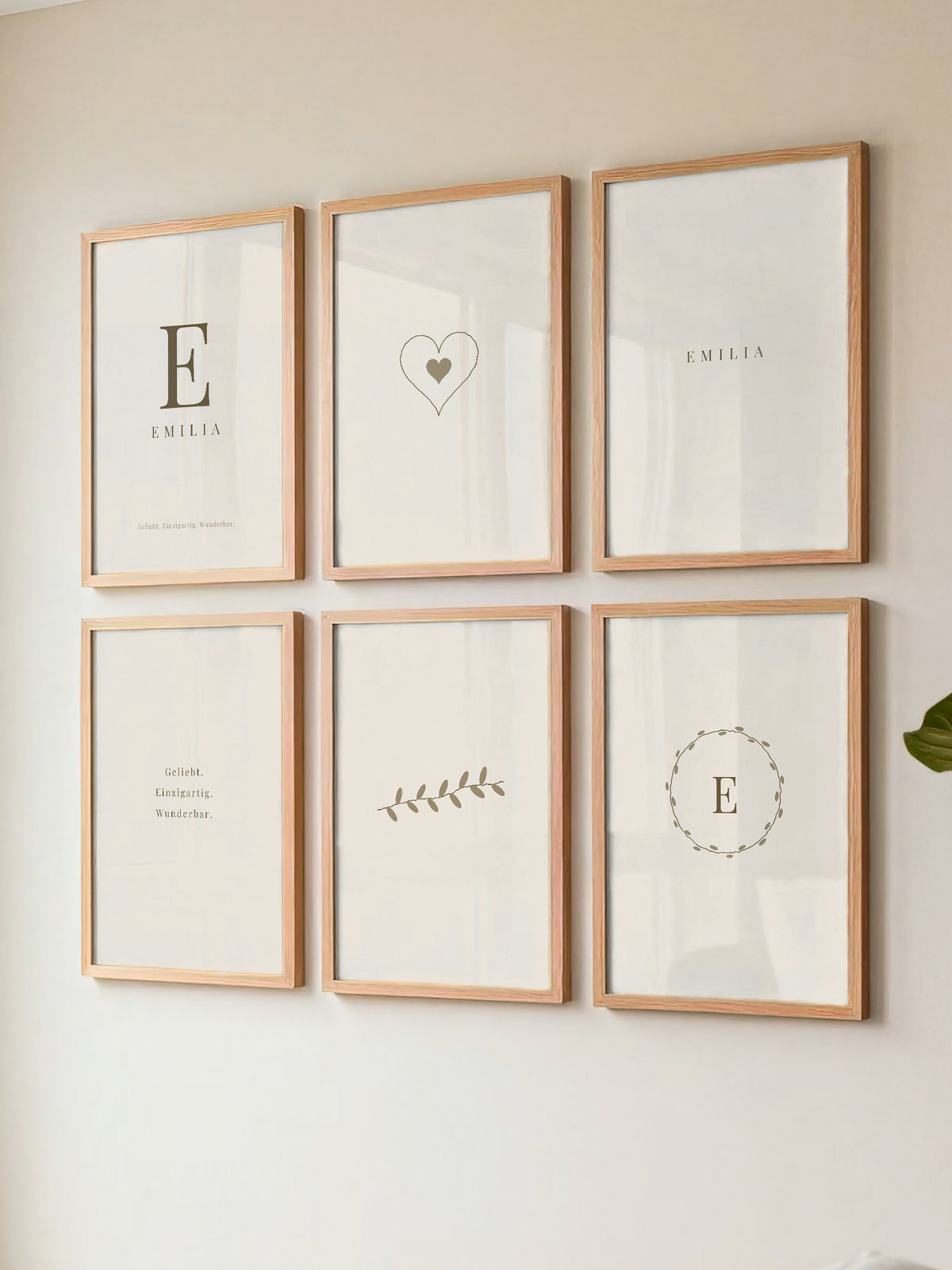 Namensposter 6er-Set „Schlicht Beige“ – Poster-Motiv