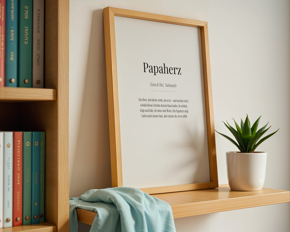 Papaherz – gerahmtes Poster an der Wand