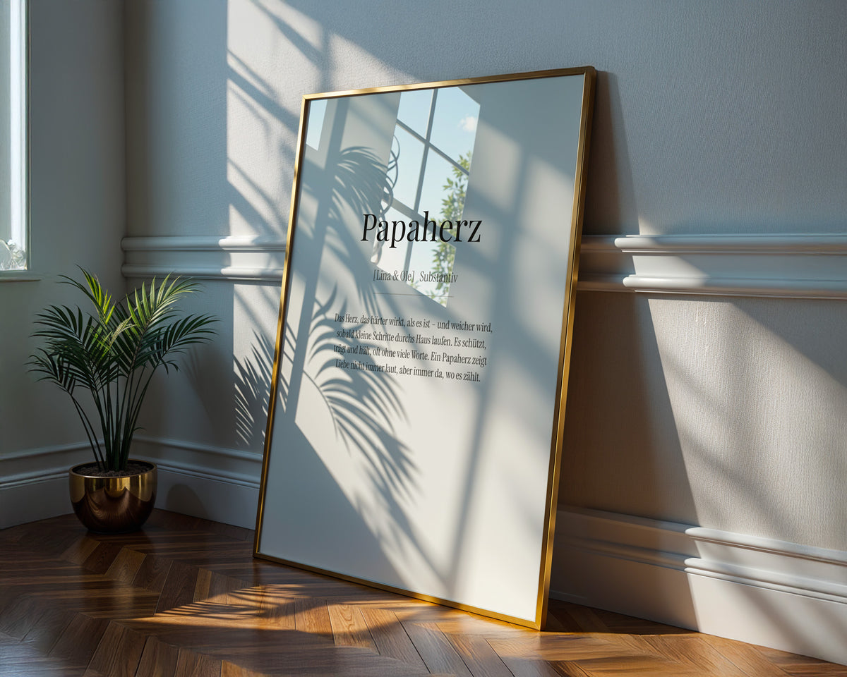 Papaherz – gerahmtes Poster an der Wand