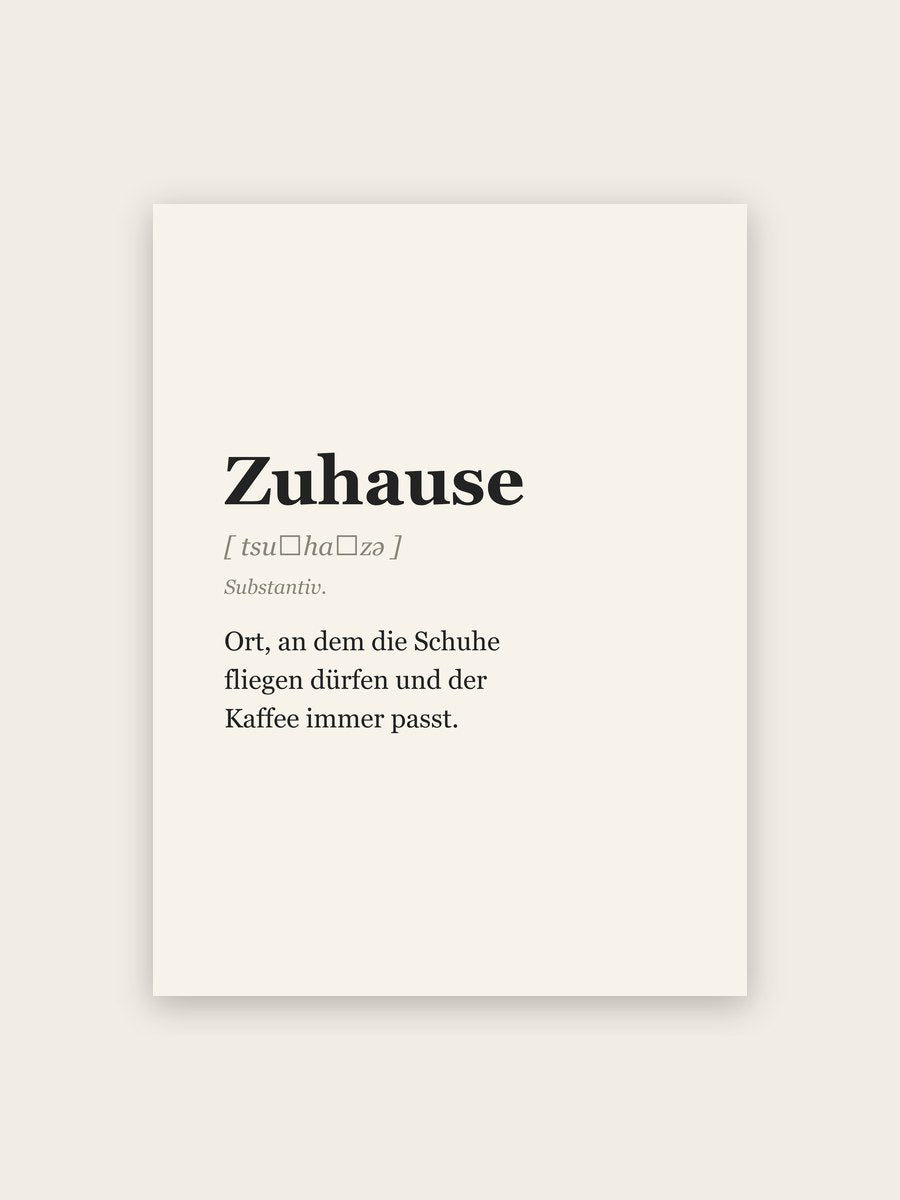 Zuhause Definition Poster